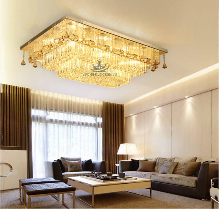 10 mẫu đèn ốp trần cho phòng khách chung cư